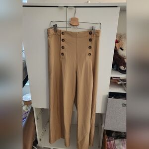 Elegant Button-Detail Women's Trousers